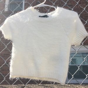 Fuzzy crop sweater